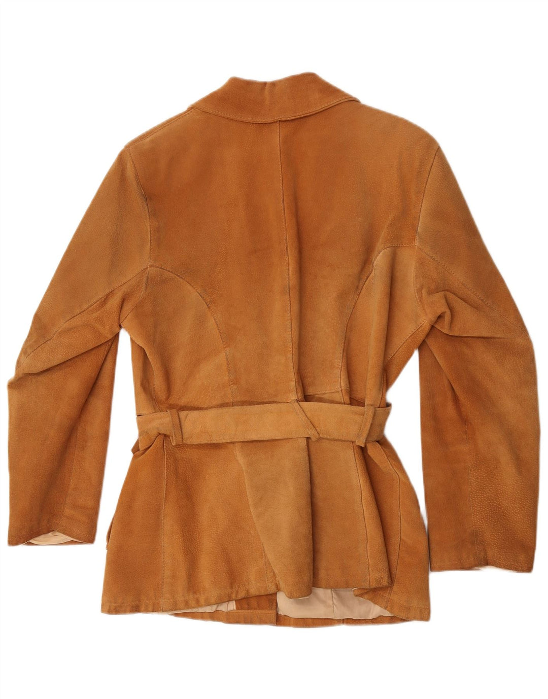 Vintage mujer ante chaqueta Reino Unido 14 cuero marrón medio