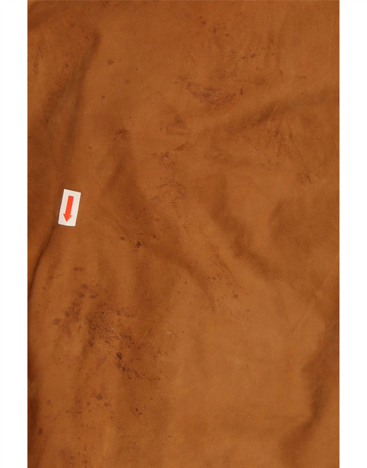 Chaqueta de ante vintage para hombre IT 52 XL cuero marrón
