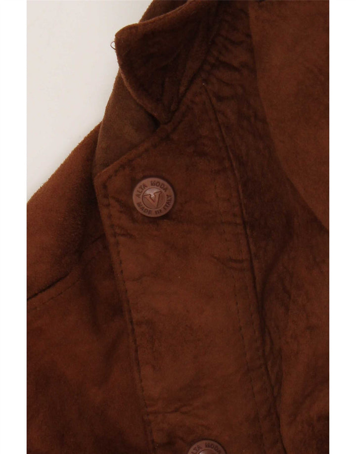 Chaqueta Bomber de ante para hombre de Alta Moda UK 42 XL Marrón
