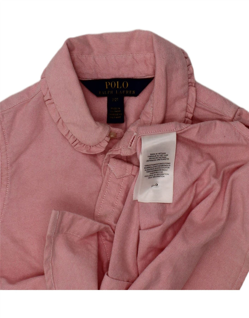 POLO RALPH LAUREN Baby Girls Short Sleeve Shirt 18-24 Months Pink Cotton Vintage Polo Ralph Lauren and Second-Hand Polo Ralph Lauren from Messina Hembry 