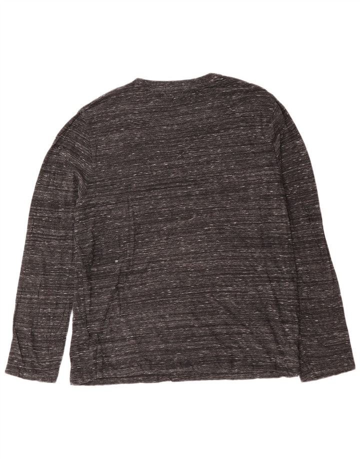 SUPERDRY Camiseta de manga larga para hombre 3XL Algodón moteado gris