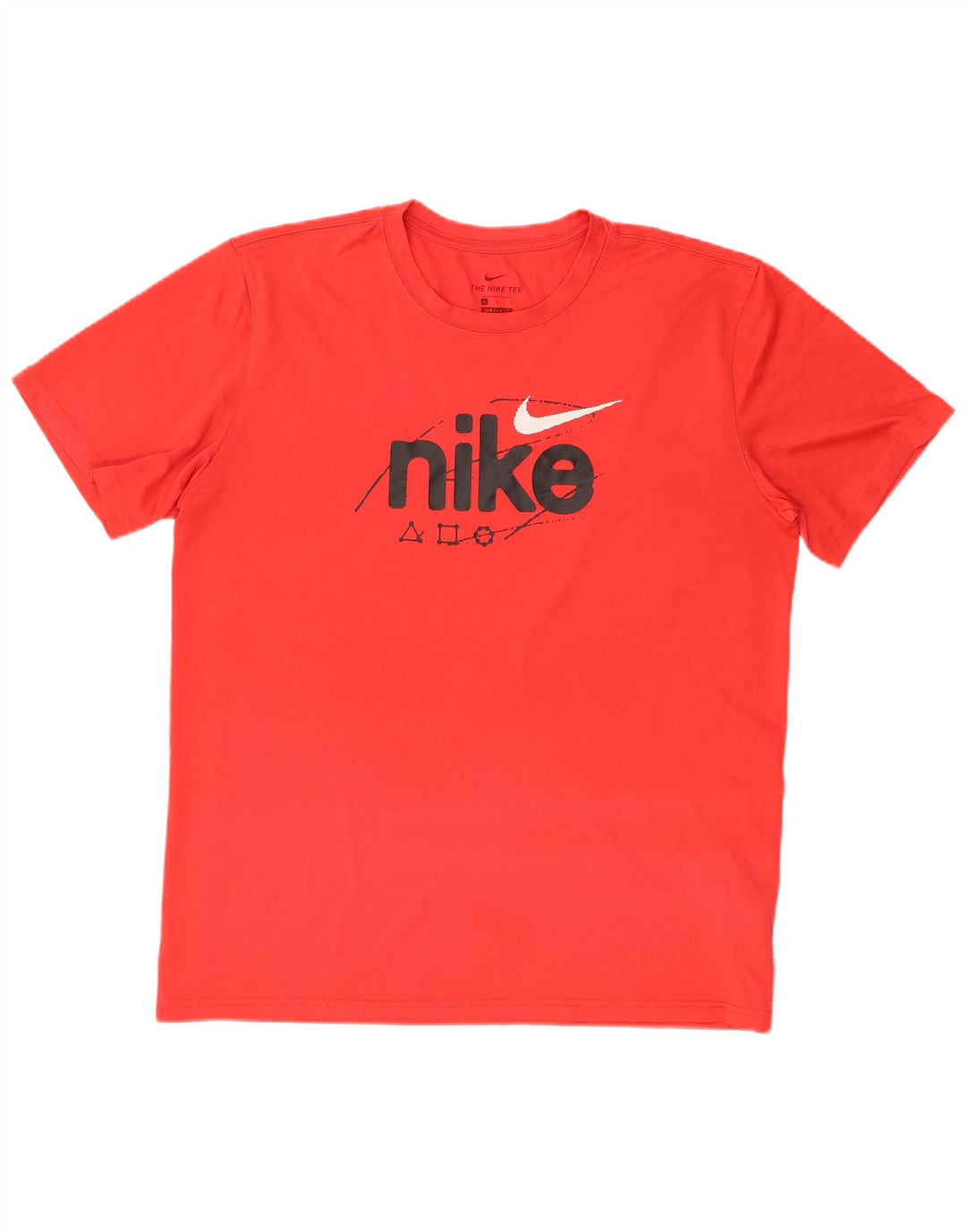 NIKE Camiseta gráfica Dri Fit para hombre Top grande poliéster rojo
