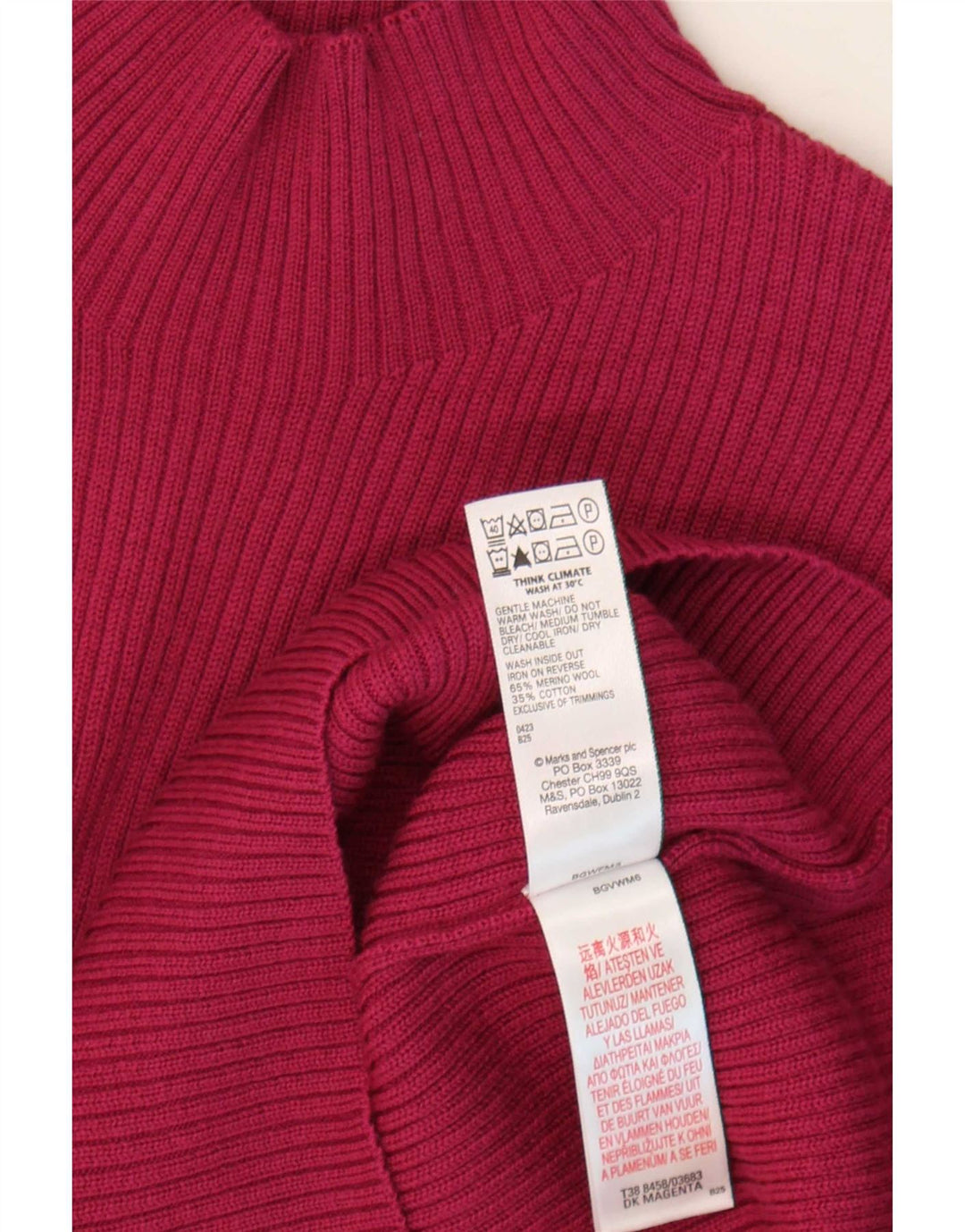 Marks & Spencer Jersey con cuello alto para mujer, talla 40, color morado