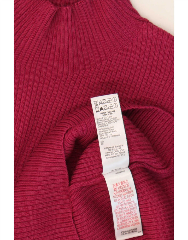 Marks & Spencer Jersey con cuello alto para mujer, talla 40, color morado