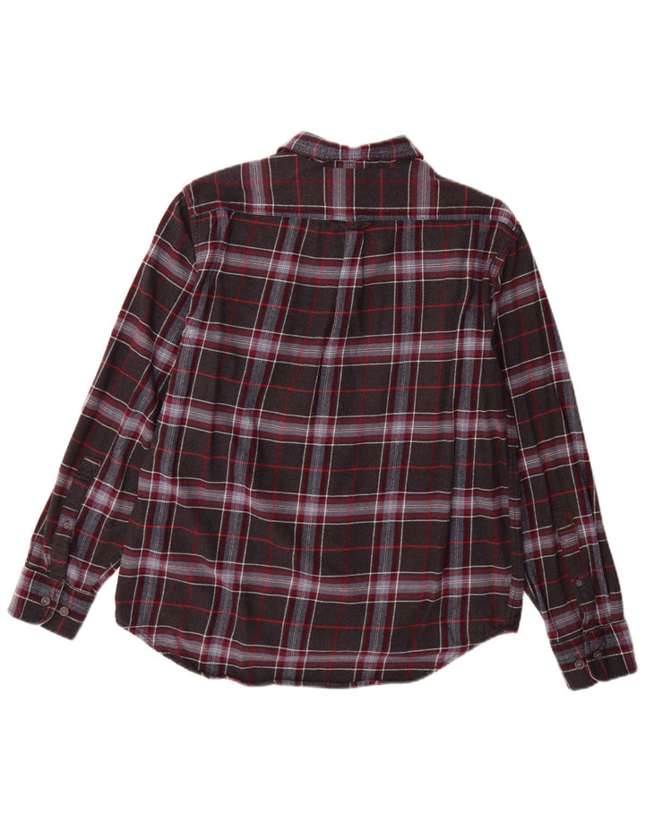 Eddie Bauer Camisa de franela para hombre Algodón a cuadros gris grande