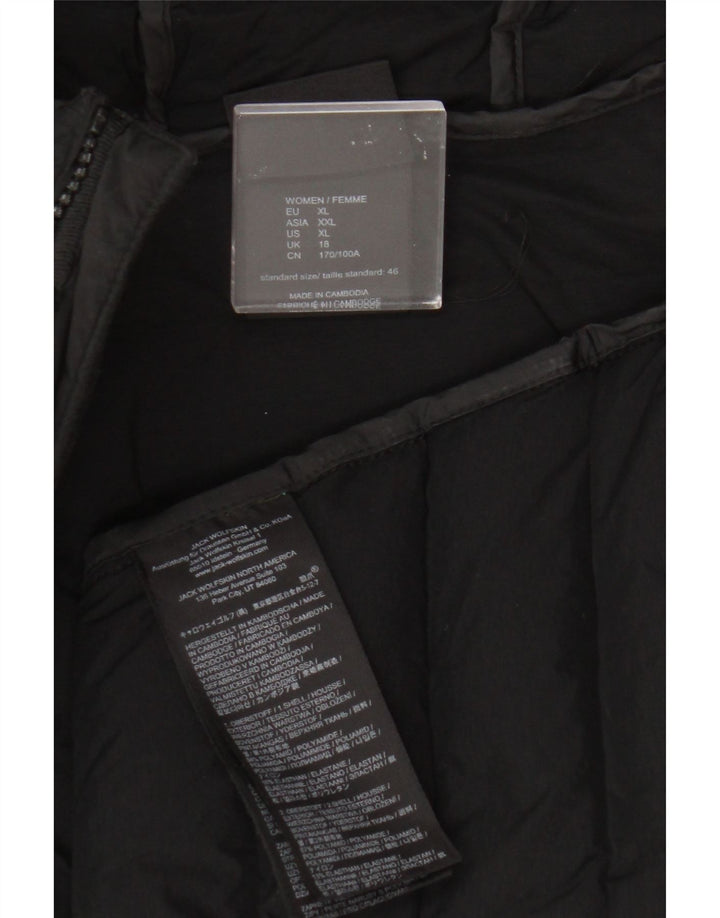 Jack Wolfskin Chaqueta acolchada con capucha para mujer ES 40 XL Poliamida negra