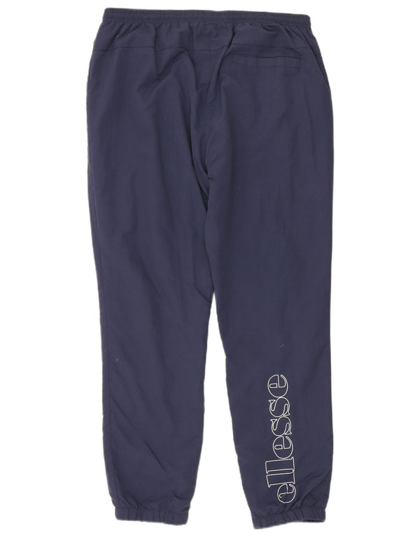 Ellesse Hombre Pantalones De Chándal Gráfico Joggers Large Nylon Azul Marino