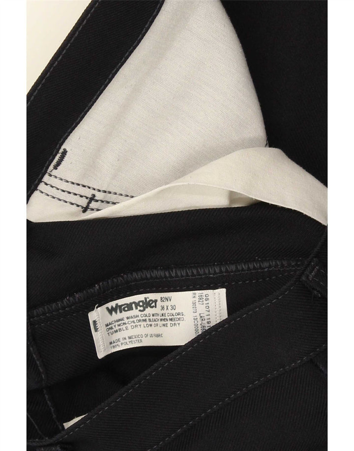 Wrangler Pantalones Casuales Rectos Para Hombre W36 L30 Poliéster Azul Marino