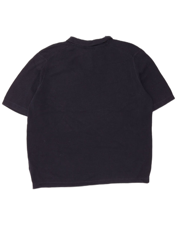 EDDIE BAUER Jersey alto de manga corta con cuello tipo polo para hombre XL Azul marino