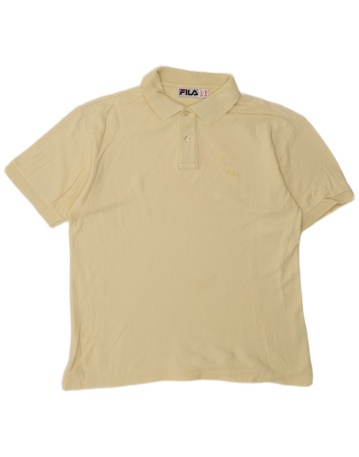 FILA Mens Polo Shirt Large Yellow