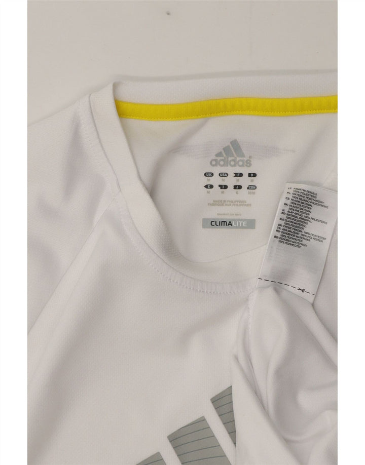 Adidas Mens Climalite Graphic Camiseta Top Medio Blanco Poliéster