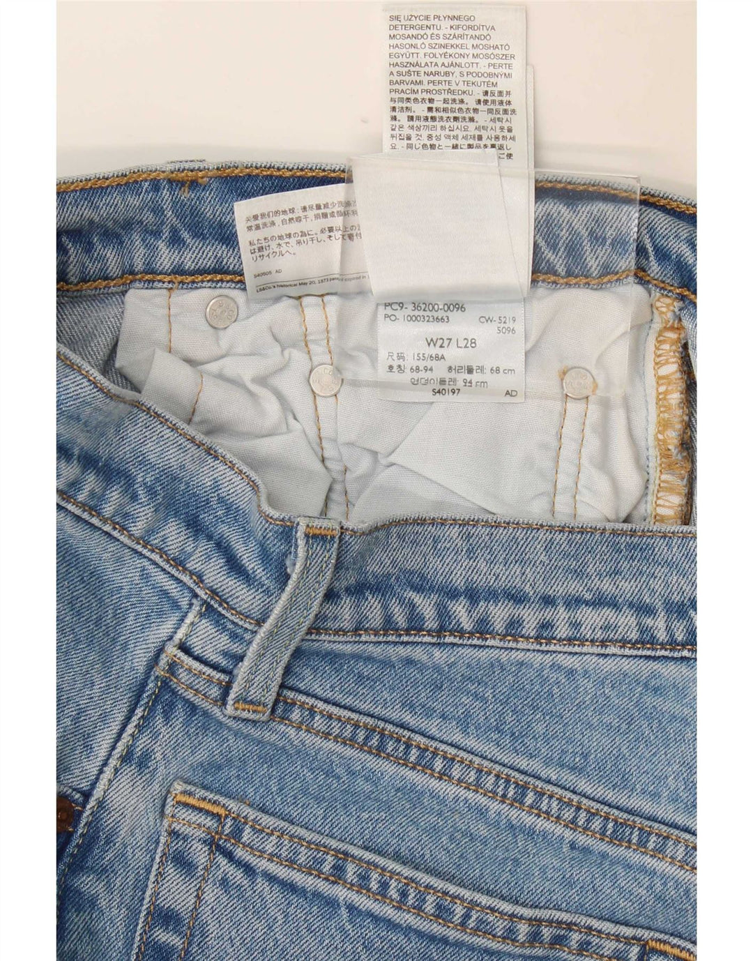 Vaqueros Levi's Mujer 501 Rectos W27 L28 Algodón Azul