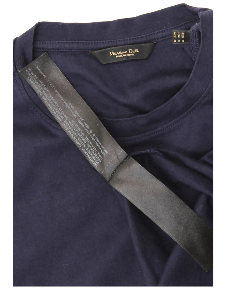 Camiseta Massimo Dutti Hombre Top Medium Azul Marino Algodón