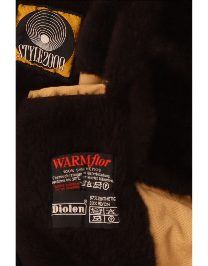 DIOLEN Abrigo Sherpa de Doble Botonadura para Hombre UK 38 Marrón Medio Sintético