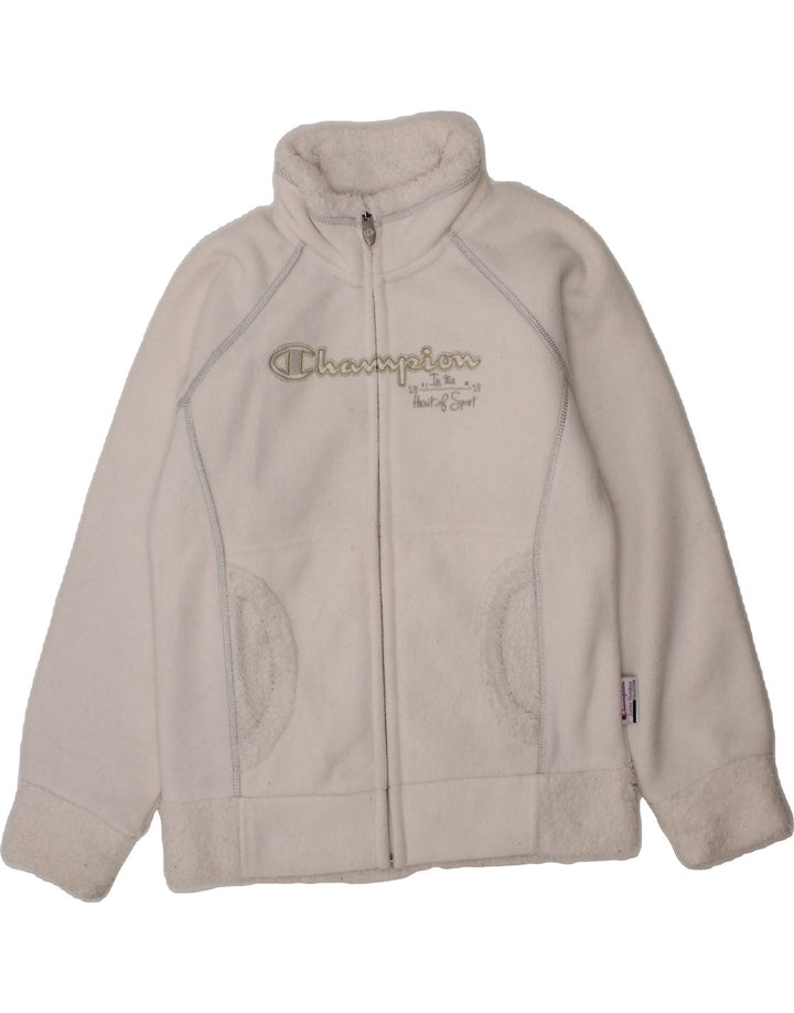 CHAMPION Girls Tracksuit Top Jacket 7-8 Years Small  White Polyester Vintage Champion and Second-Hand Champion from Messina Hembry 