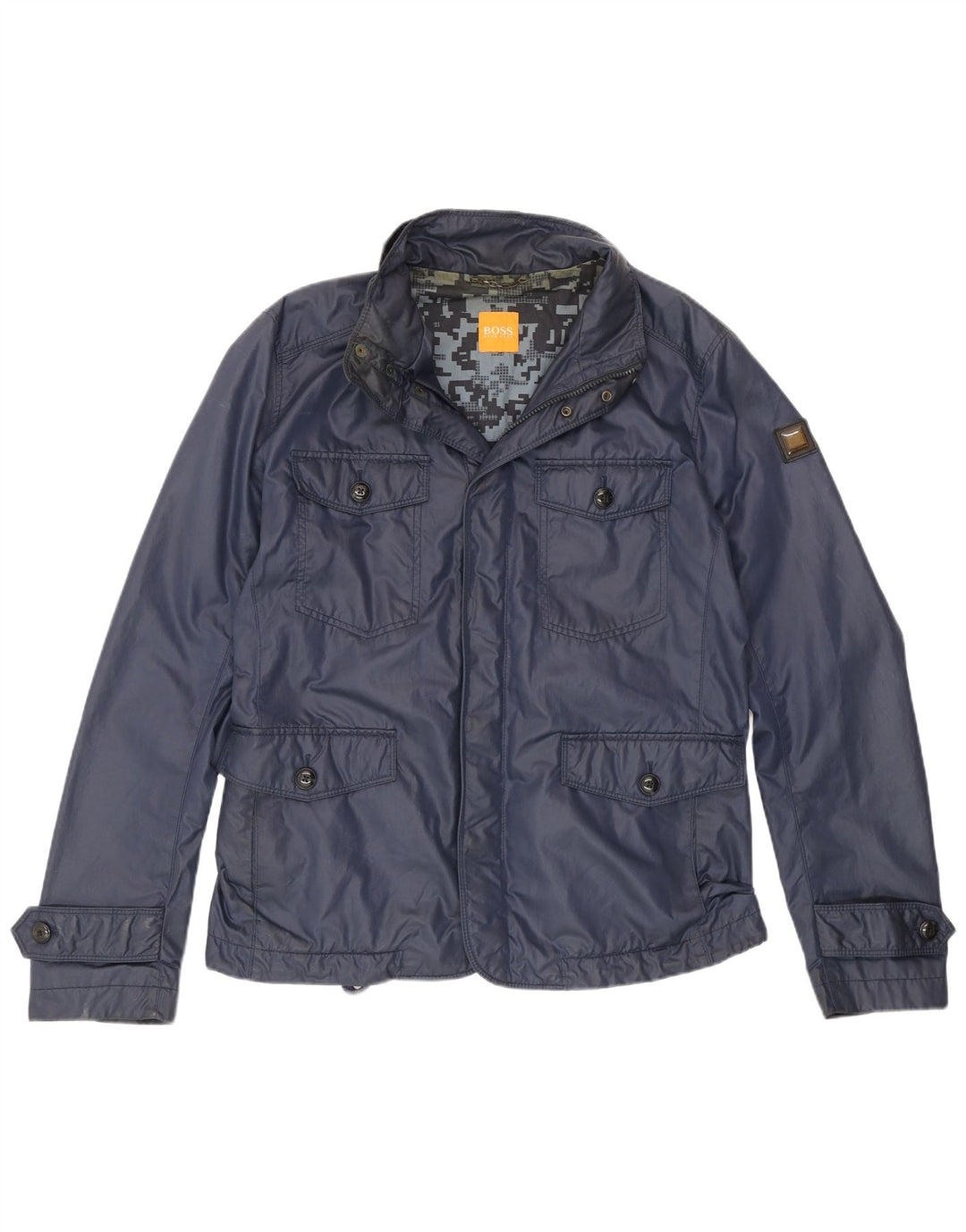 Hugo Boss Chaqueta utilitaria para hombre EU 50 Grande Algodón azul marino