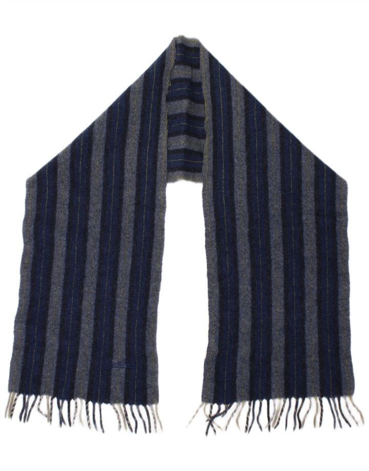 Borsalino Bufanda rectangular para hombre talla única azul a rayas clásica de lana virgen