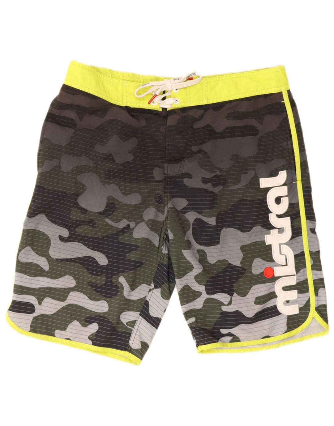 Mistral Bañador gráfico para hombre, poliéster de camuflaje verde grande