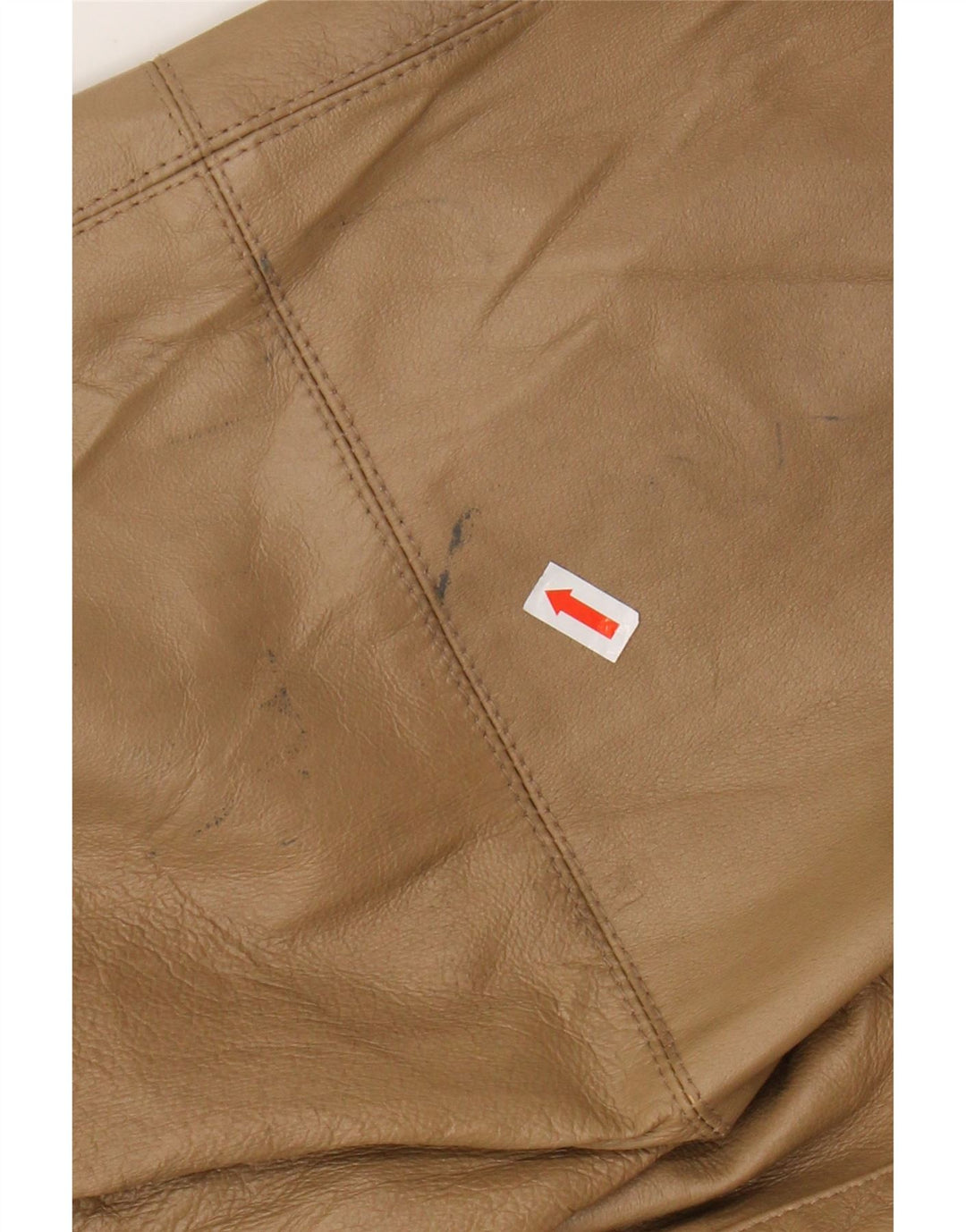 VINTAGE Abrigo de cuero con capucha de gran tamaño para mujer IT 46 Cuero marrón grande