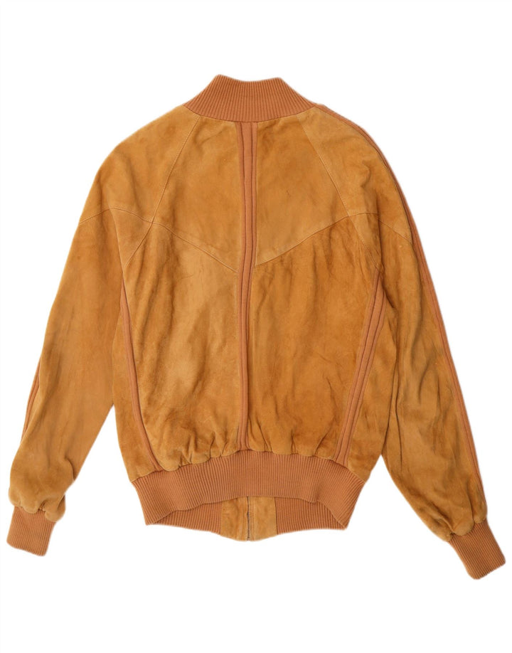 Vintage hombres ante bomber chaqueta Reino Unido 42 XL cuero marrón
