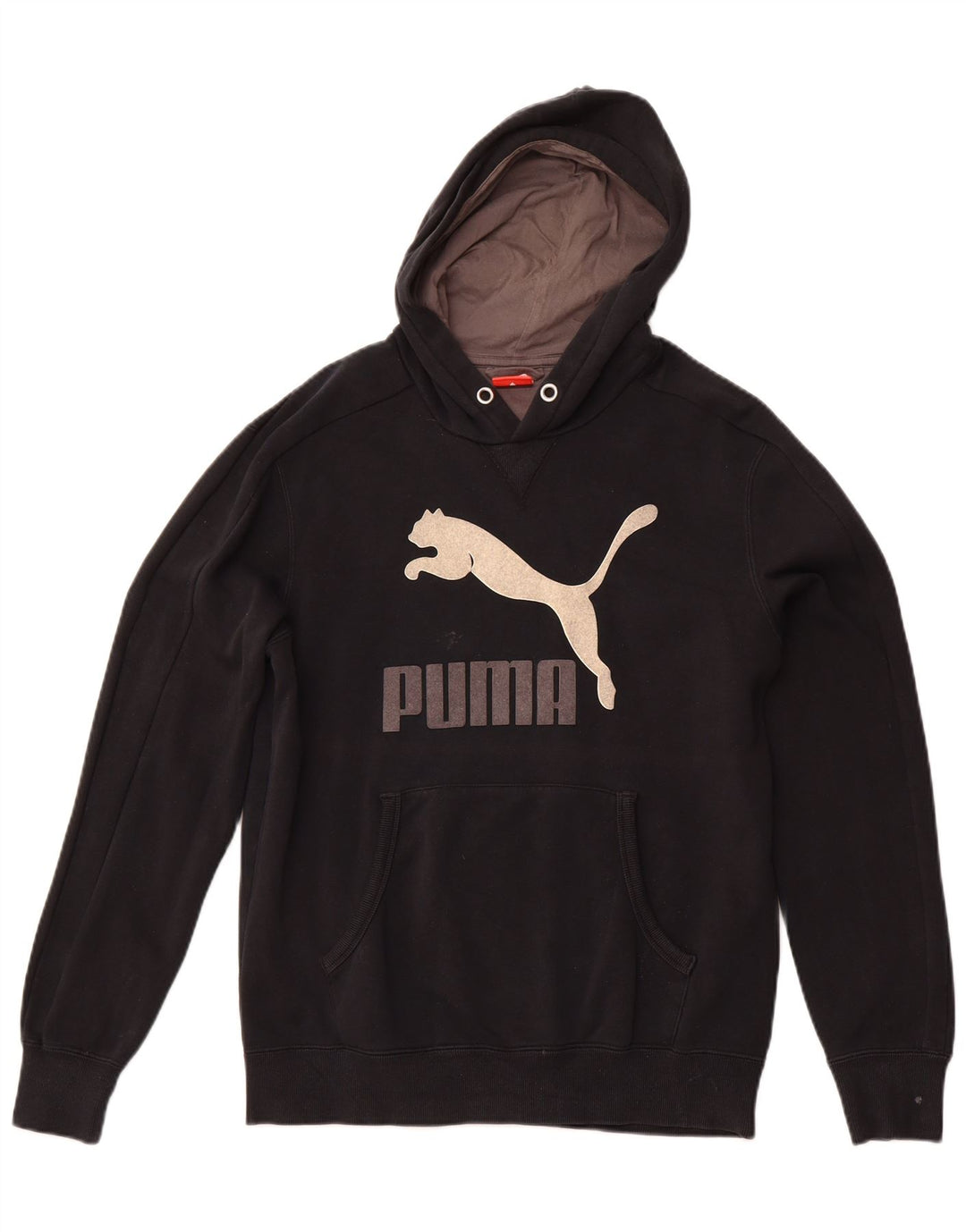 PUMA Sudadera con capucha gráfica para hombre Jersey mediano de algodón negro deportivo