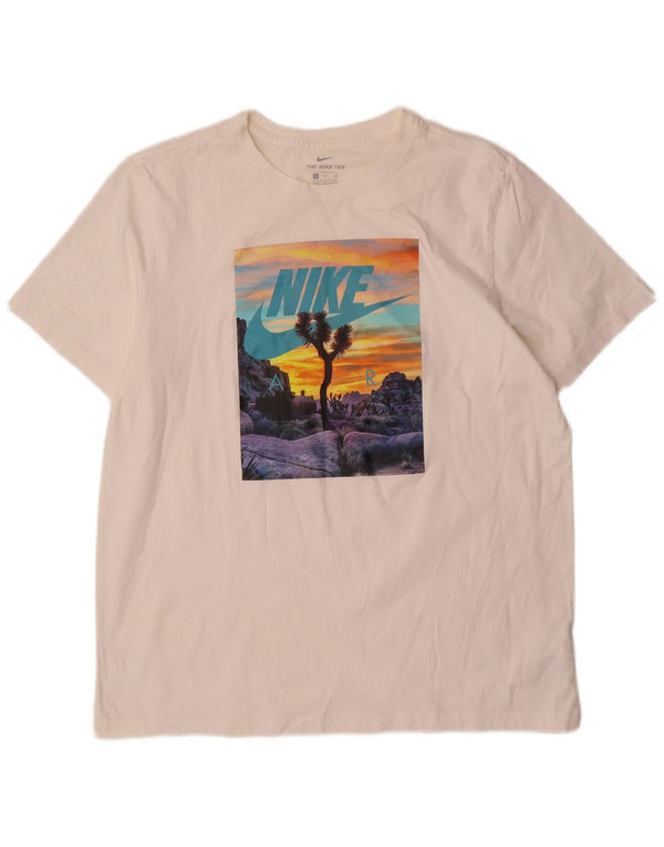 Nike Camiseta gráfica para hombre Top XL Blanco Algodón