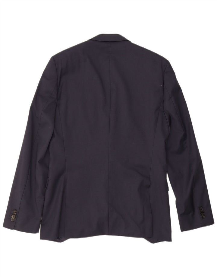 Hugo Boss Chaqueta Blazer de 2 Botones para Hombre US 40 Grande Azul Marino Lana Virgen