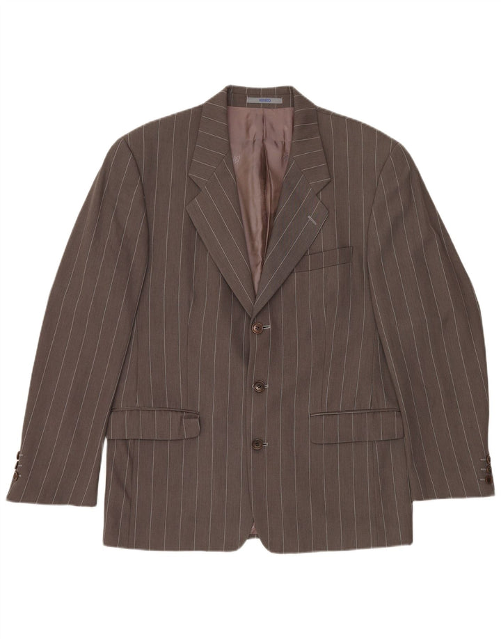 KENZO Chaqueta tipo blazer de 3 botones para hombre IT 50 Large Lana gris a rayas