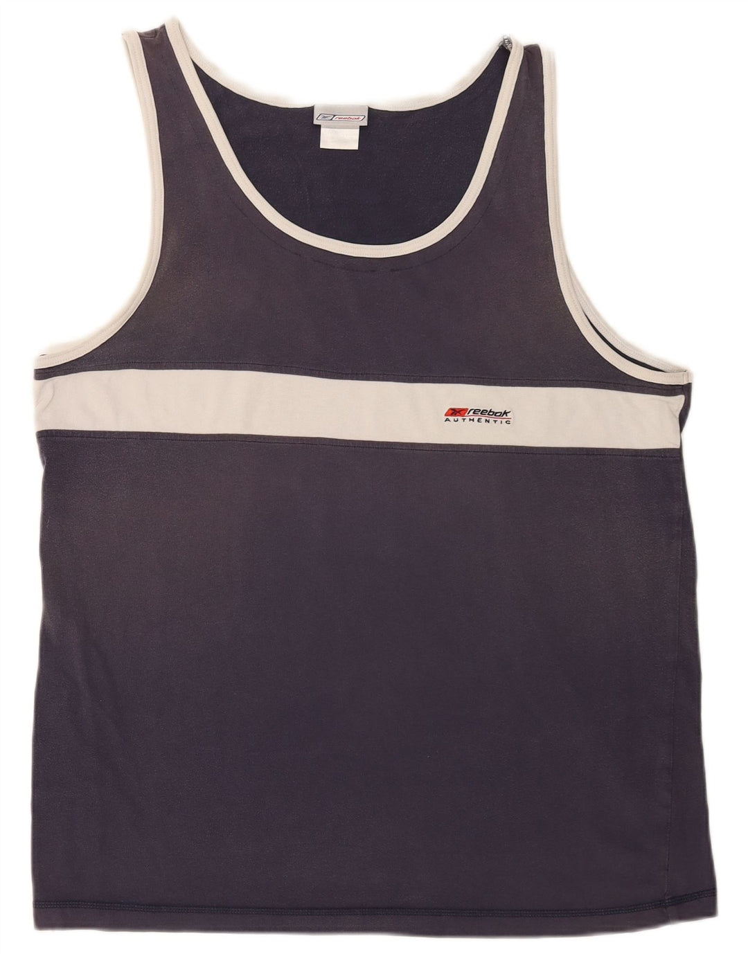 Reebok - Camiseta sin mangas para hombre XL, color azul marino, algodón