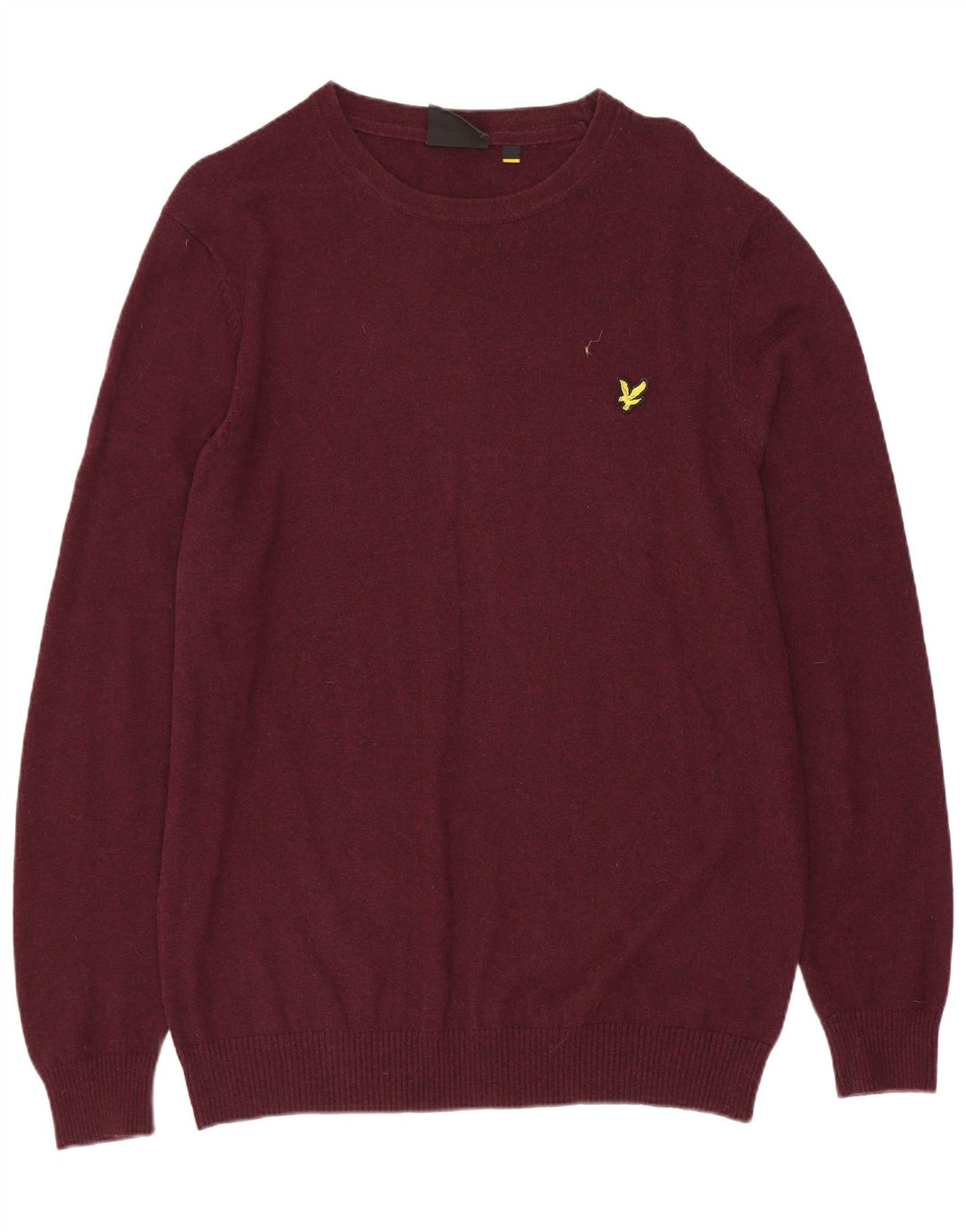 LYLE & SCOTT Jersey con cuello redondo para hombre, talla grande, algodón granate