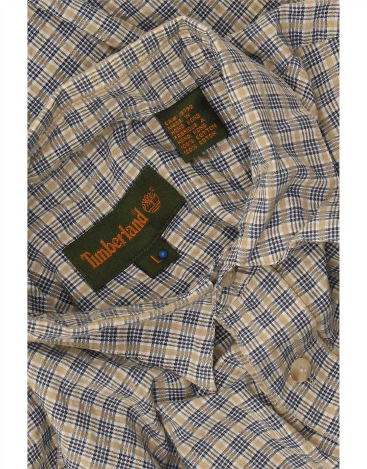Camisa Timberland Hombre Grande Beige A Cuadros De Algodón