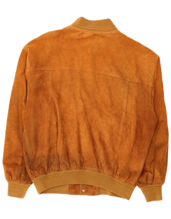 Chaqueta de ante vintage para hombre IT 54 2XL cuero marrón