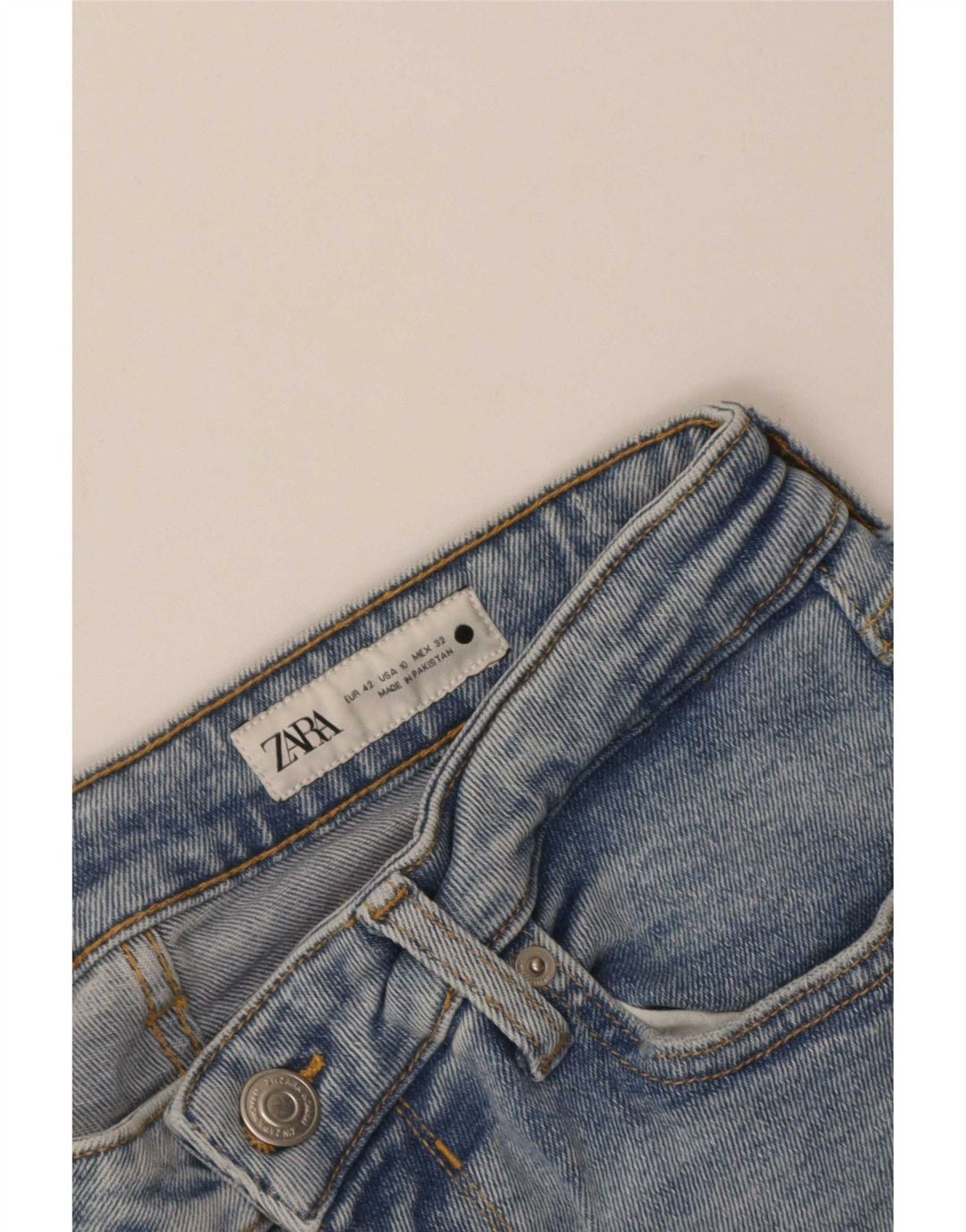 Zara Jeans Cortos Para Mujer EU 42 Large W32 L24 Azul