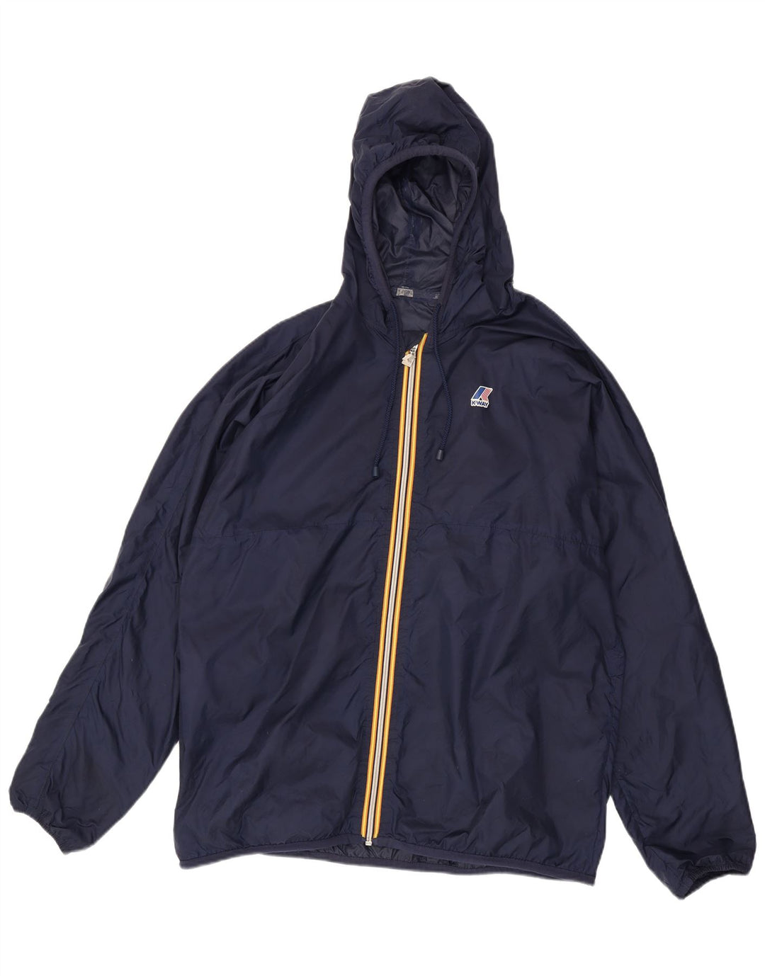 K-Way Chaqueta impermeable con capucha para hombre UK 42 XL Azul marino Poliamida