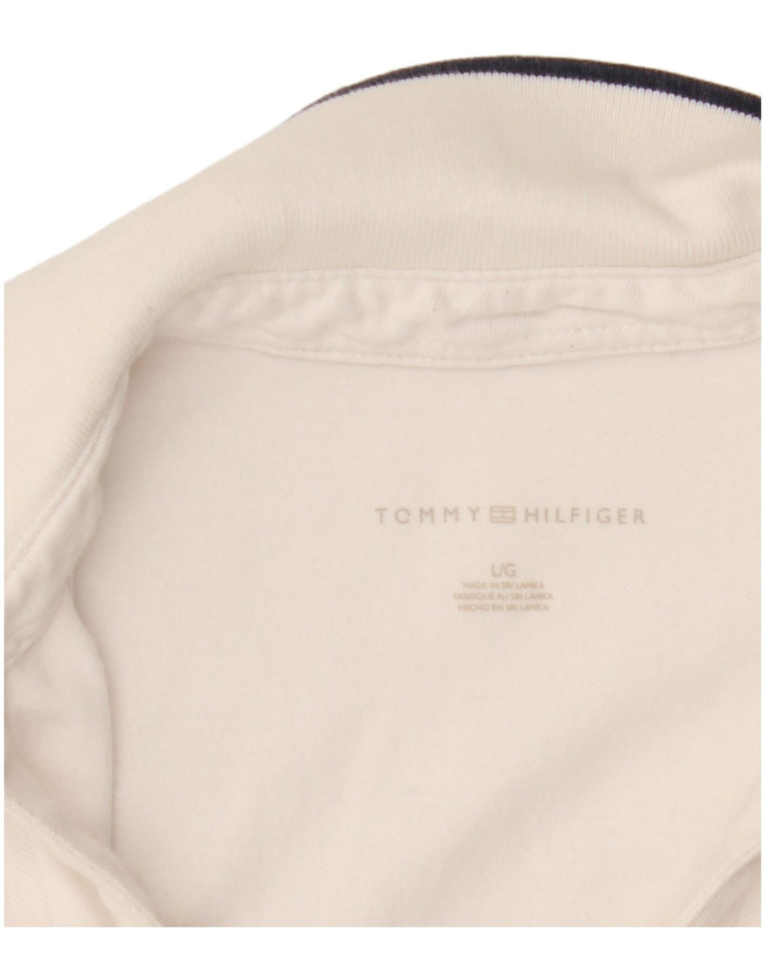 TOMMY HILFIGER Polo para mujer UK 44 Grande Blanco Colorblock