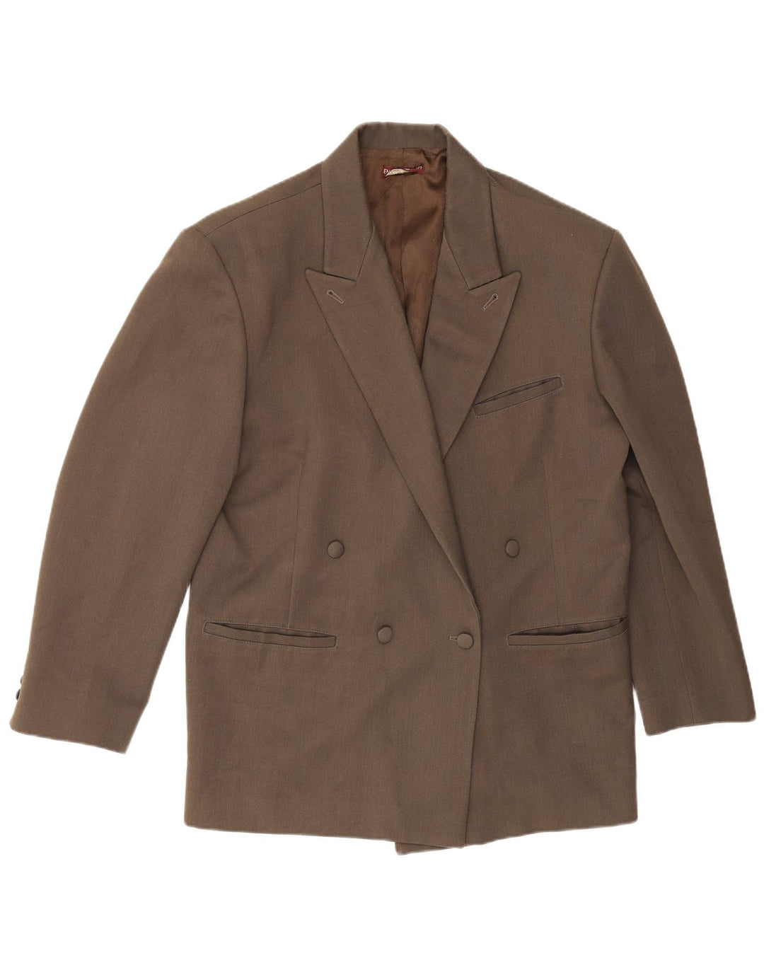 Chaqueta Blazer Vintage para hombre de doble botonadura IT 52 XL Poliéster marrón