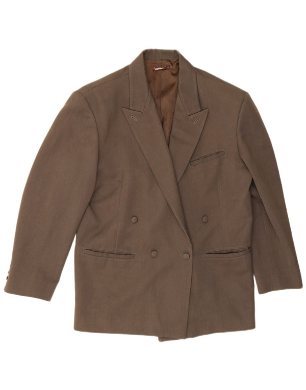 Chaqueta Blazer Vintage para hombre de doble botonadura IT 52 XL Poliéster marrón