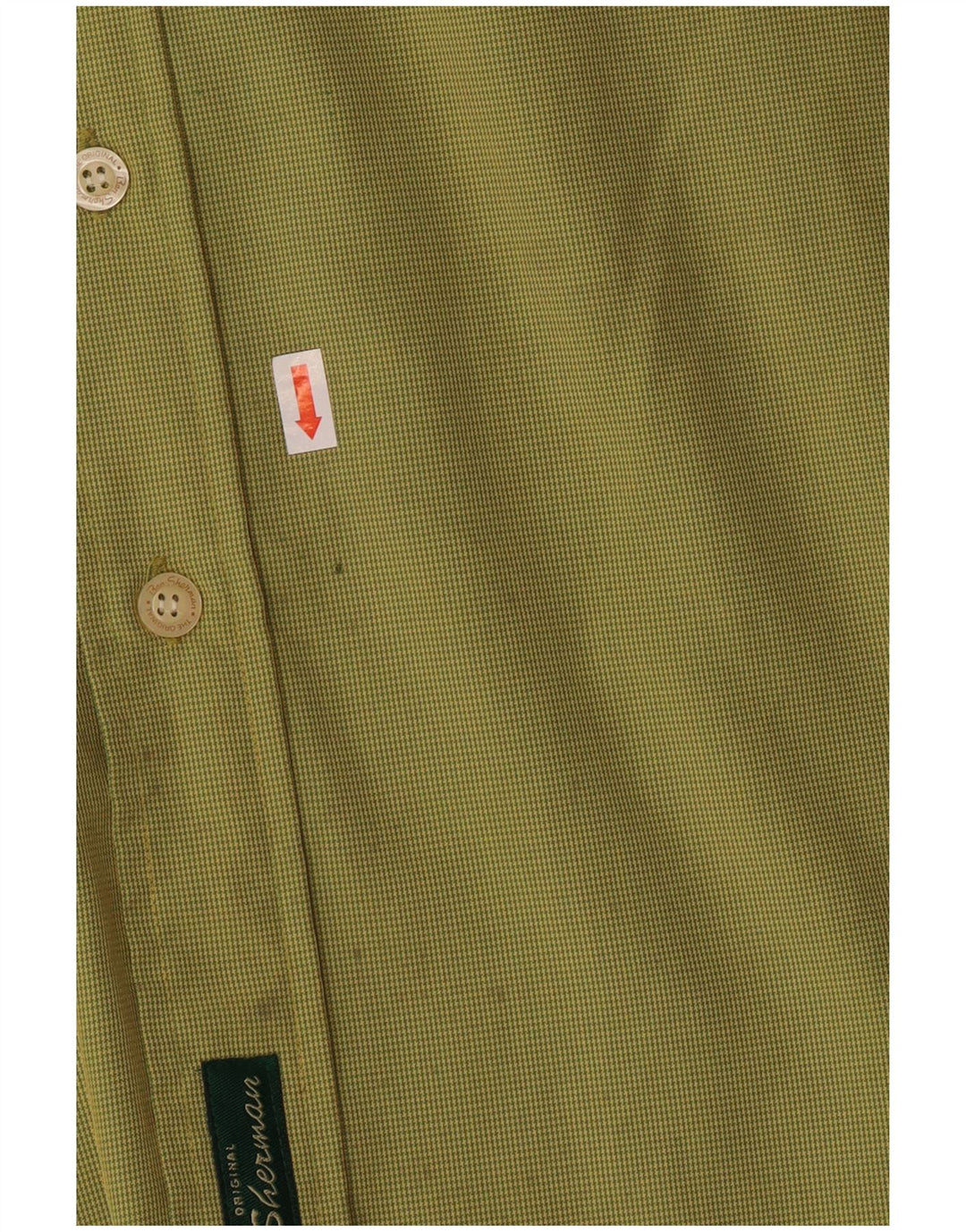 BEN SHERMAN Camisa Hombre XL Pata de Gallo Verde