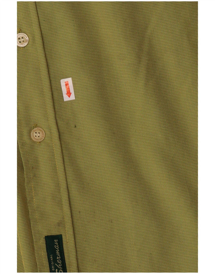 BEN SHERMAN Camisa Hombre XL Pata de Gallo Verde