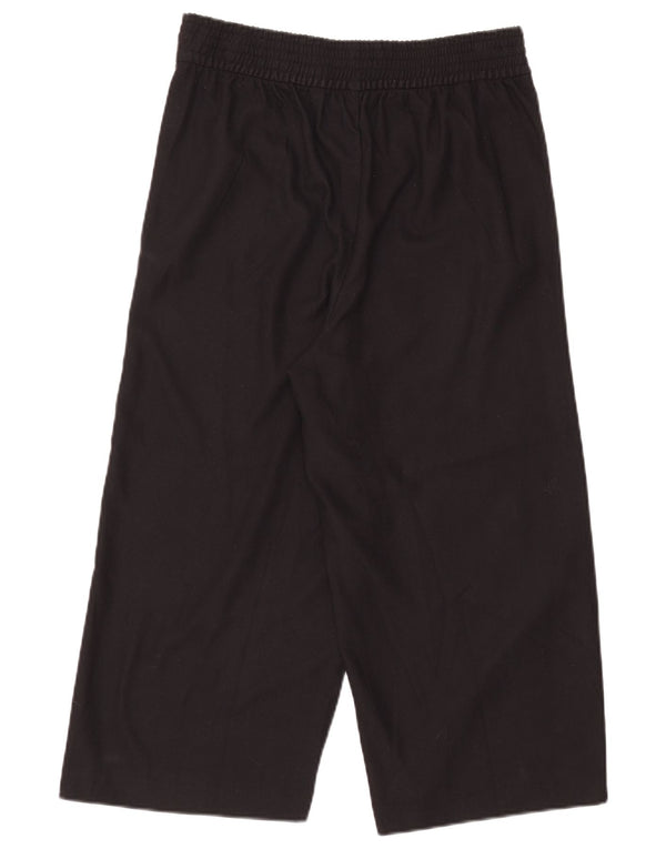 Zara Mujer Pantalones Capri De Pierna Ancha Grande W30 L20 Negro