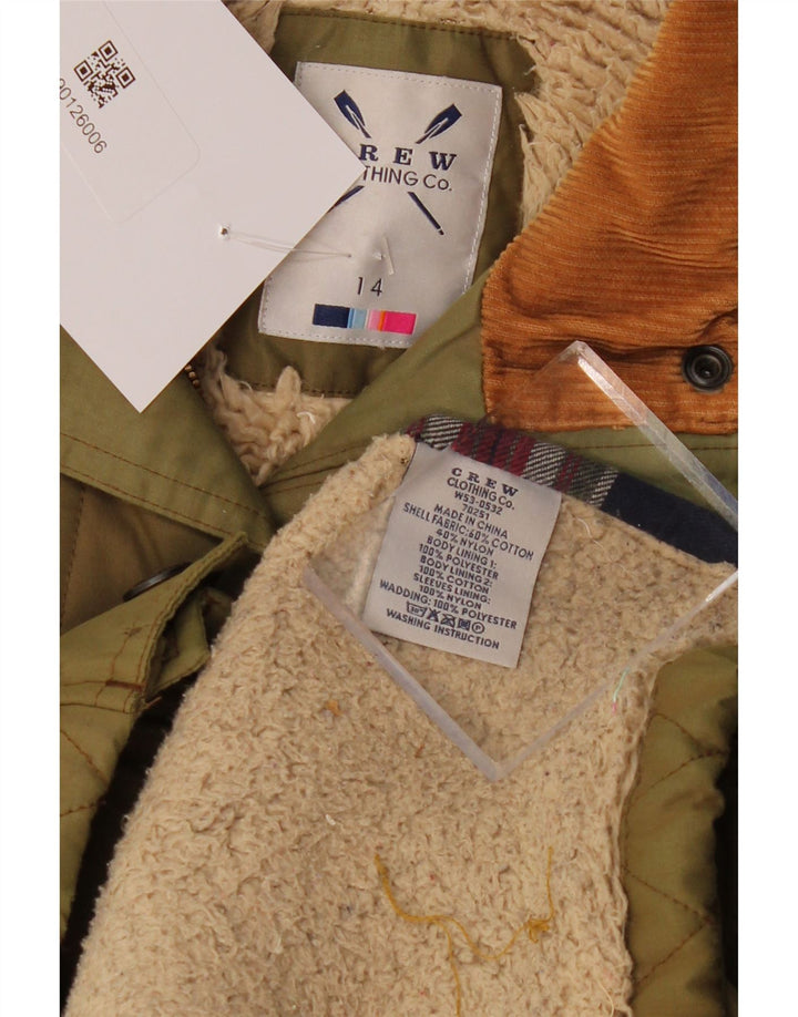Crew Clothing Chaqueta acolchada militar Sherpa para mujer UK 14 Medium Khaki