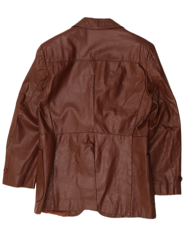 Jean Pierre Chaqueta Blazer de Cuero con 2 Botones para Hombre UK 38 Marrón Medio