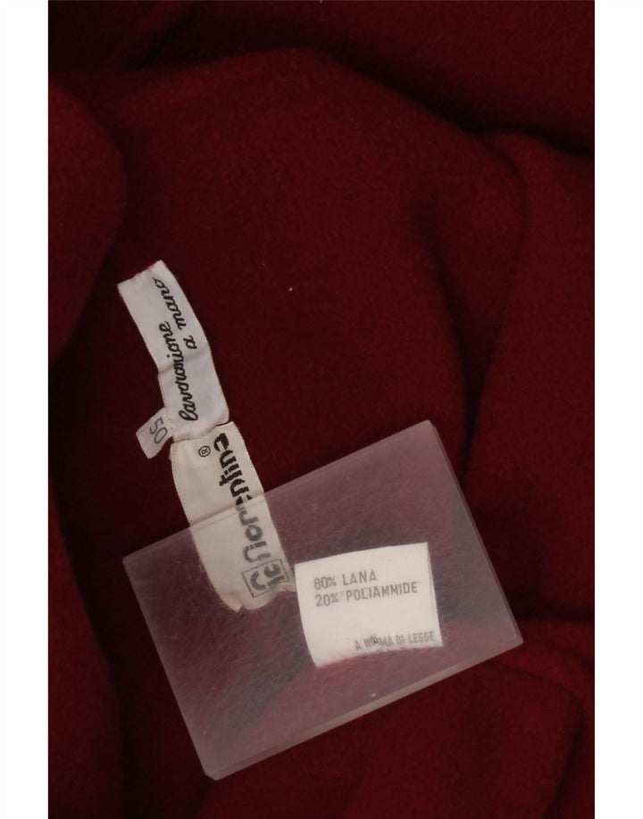 Vintage mujer oversize abrigo de doble pecho IT 50 XL lana roja