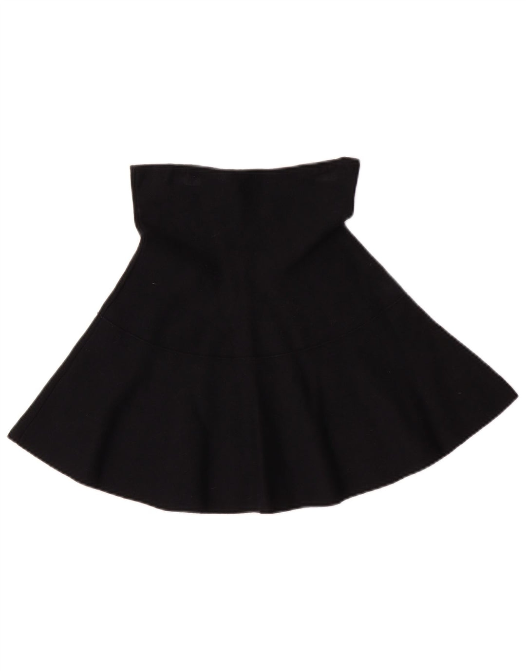 Zara Mujer Falda Acampanada De Cintura Alta Mediana W24 Viscosa Negra