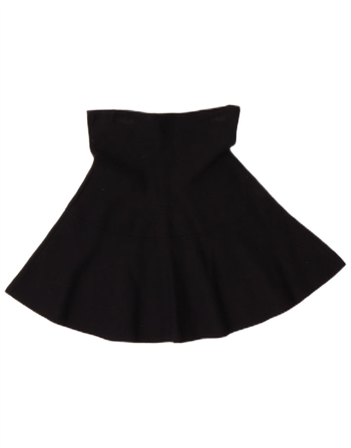 Zara Mujer Falda Acampanada De Cintura Alta Mediana W24 Viscosa Negra