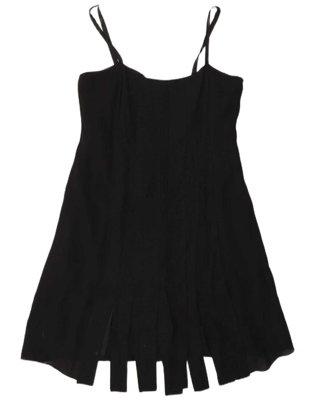 Fenn Wright Manson Vestido acampanado para mujer UK 46 Grande Seda negra