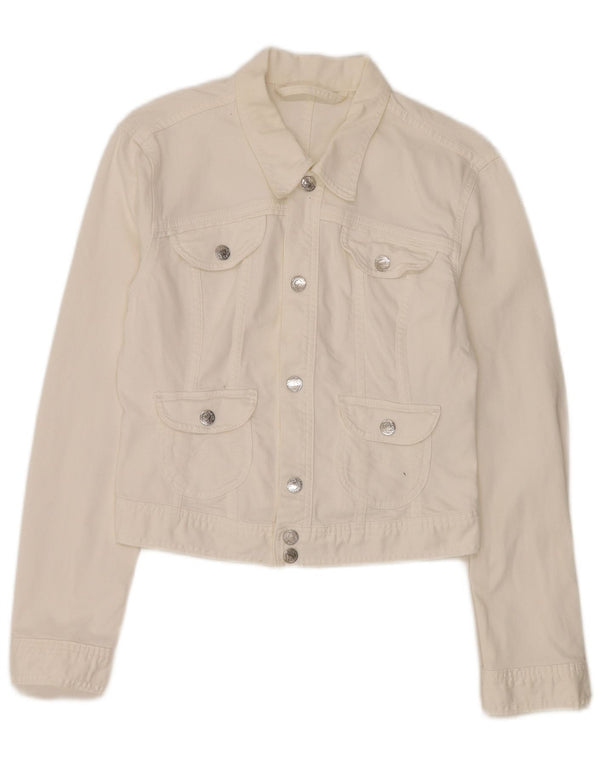 PEPE Jeans Chaqueta vaquera corta para mujer UK 40 Algodón blanco mediano