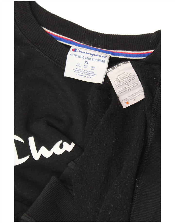 CHAMPION Sudadera extragrande con estampado gráfico para mujer UK 18 XL Negro