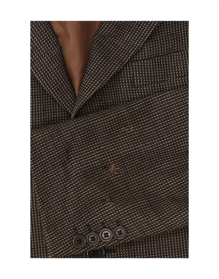 Hugo Boss Chaqueta tipo blazer de 3 botones para hombre EU 50 Large Lana manchada marrón