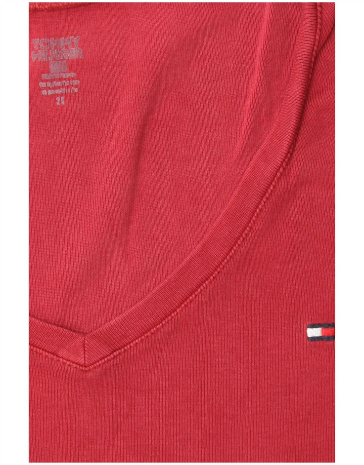 TOMMY HILFIGER Camiseta de manga larga para mujer UK 10 Small Rojo